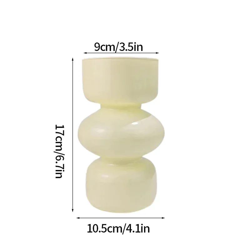 Nordic Glass Vase Flower Bottle Arrangement Container Hydroponics Plant Bottle Desktop Ornament Home Decor Accessory
