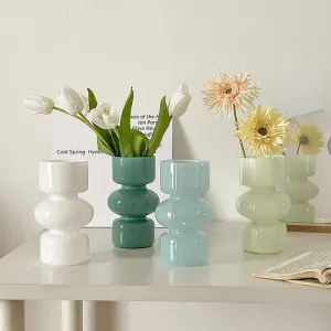 Nordic Glass Vase Flower Bottle Arrangement Container Hydroponics Plant Bottle Desktop Ornament Home Decor Accessory