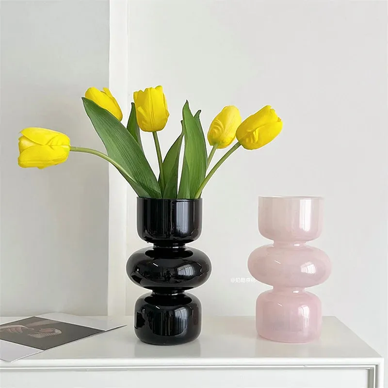 Nordic Glass Vase Flower Bottle Arrangement Container Hydroponics Plant Bottle Desktop Ornament Home Decor Accessory
