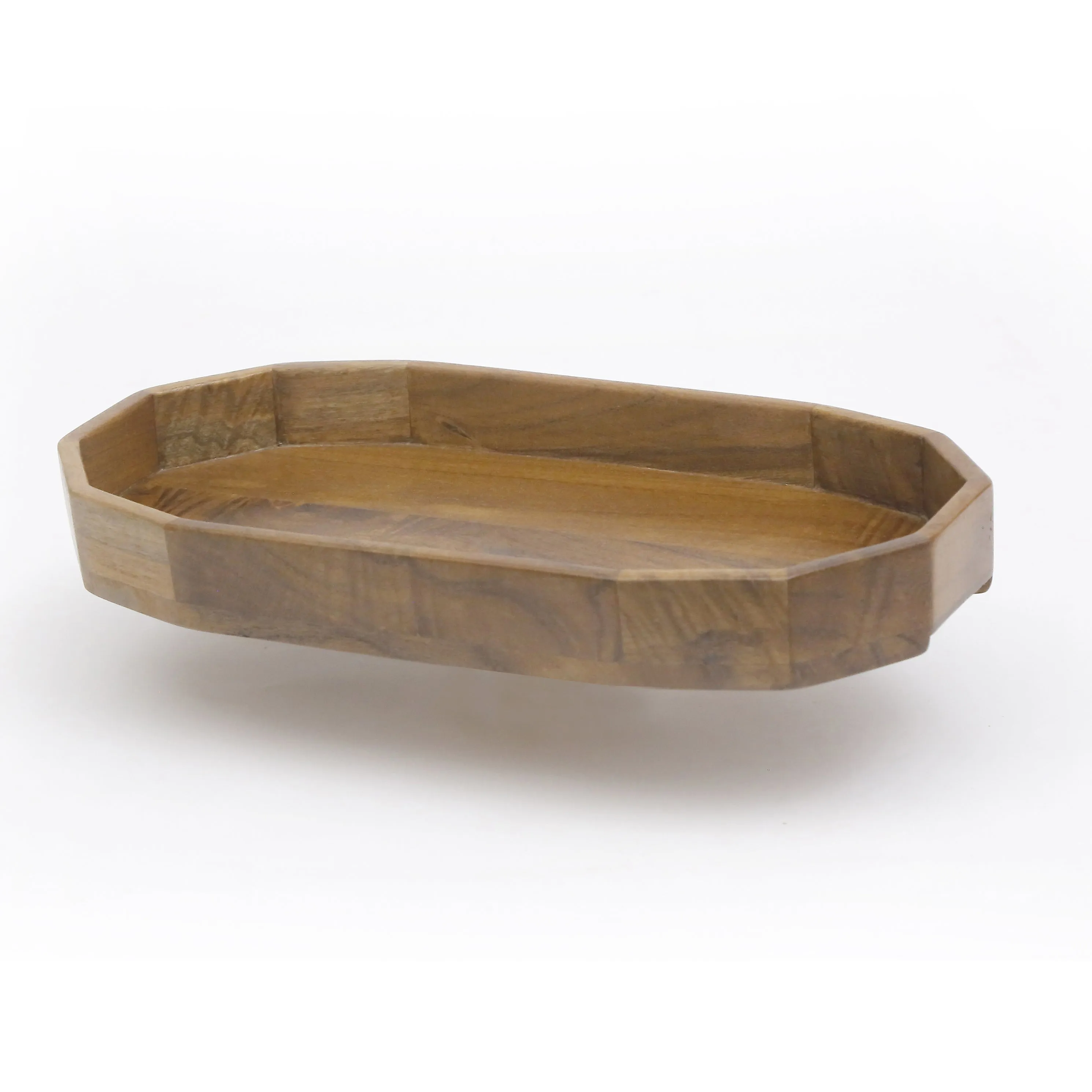 Octagonal Wooden Tray Set