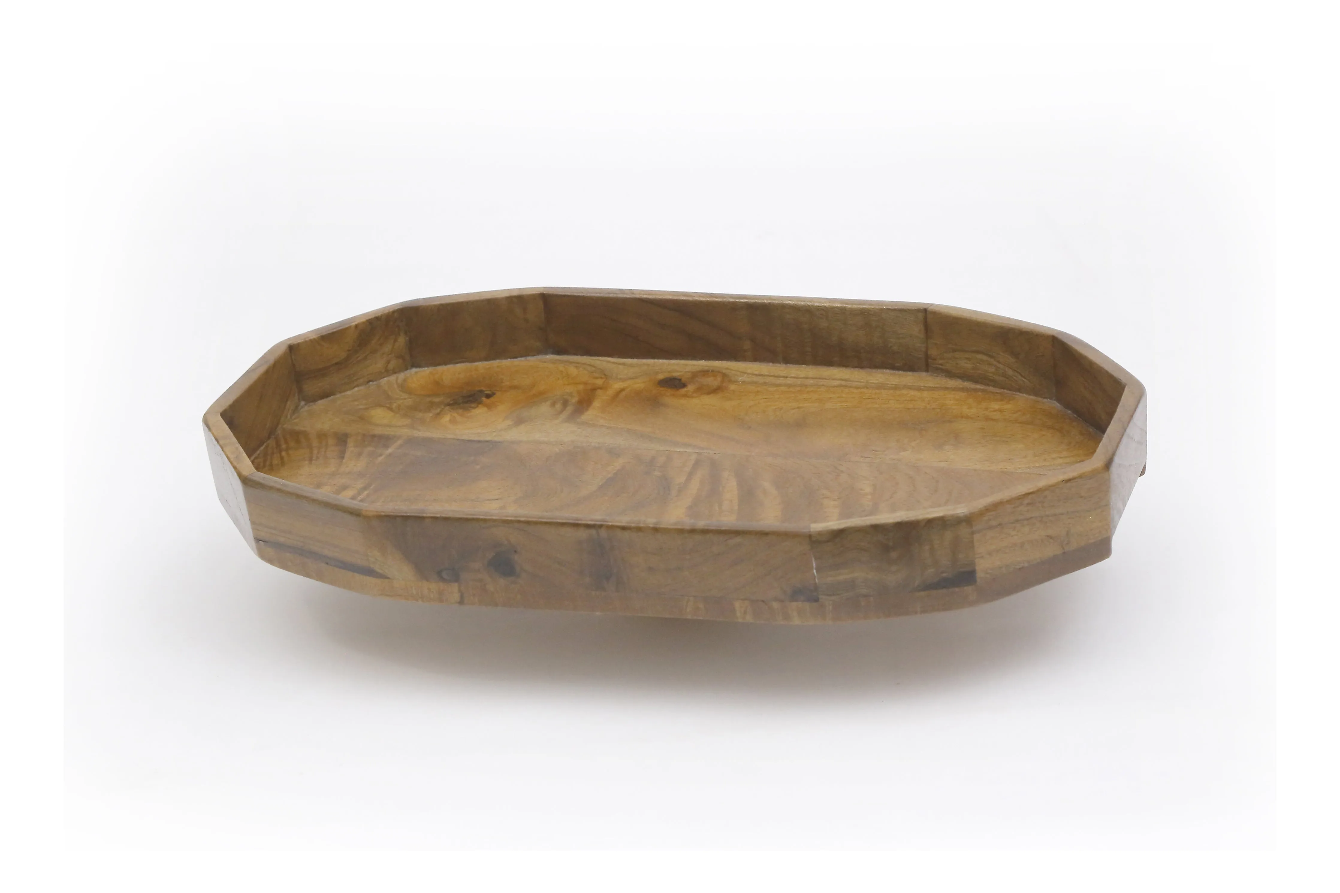 Octagonal Wooden Tray Set