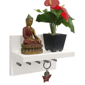 Omega 1 Key Holder with Decor Shelf, Frosty White