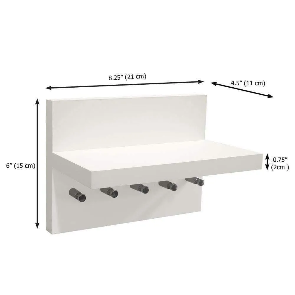Omega 1 Key Holder with Decor Shelf, Frosty White