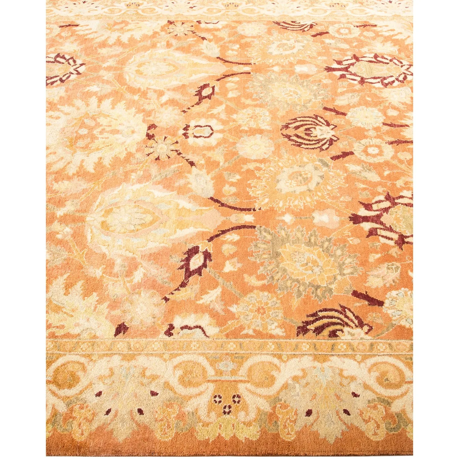Orange Traditional Wool Rug - 6'2" x 9'5"
