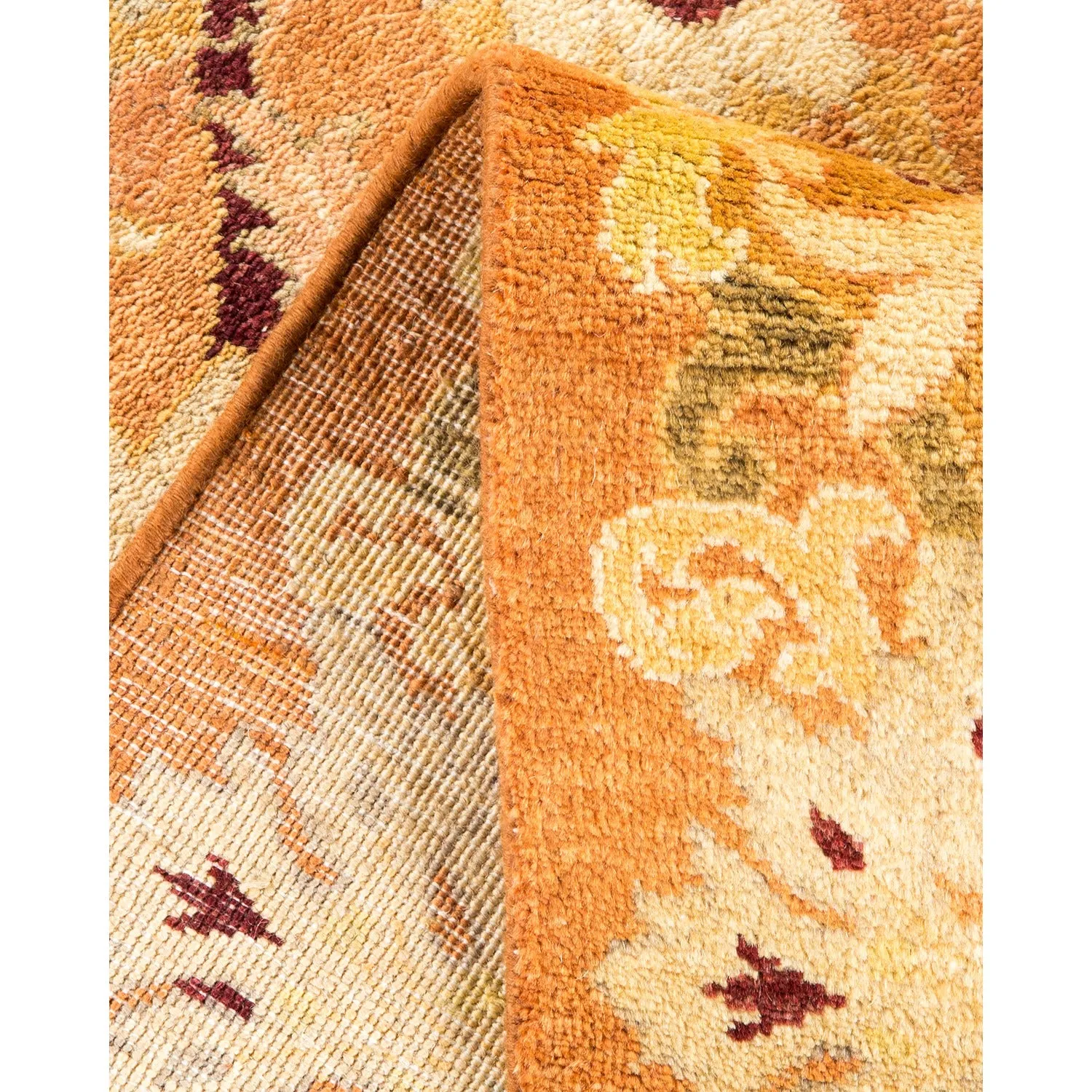 Orange Traditional Wool Rug - 6'2" x 9'5"