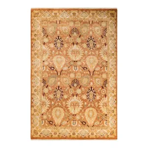 Orange Traditional Wool Rug - 6'2" x 9'5"