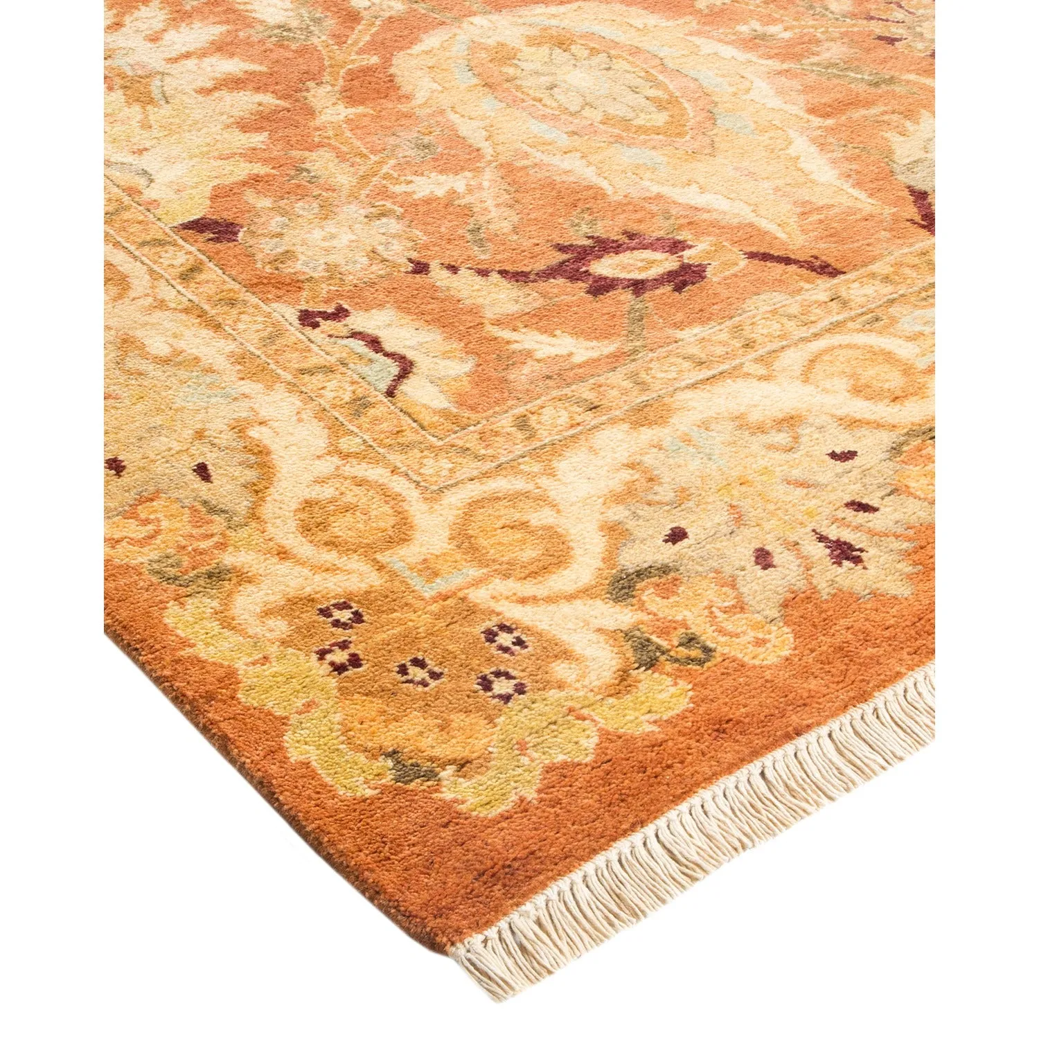 Orange Traditional Wool Rug - 6'2" x 9'5"