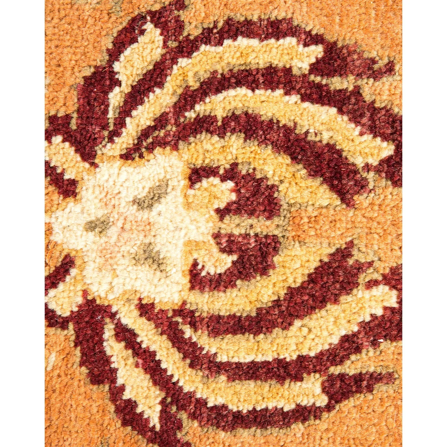 Orange Traditional Wool Rug - 6'2" x 9'5"