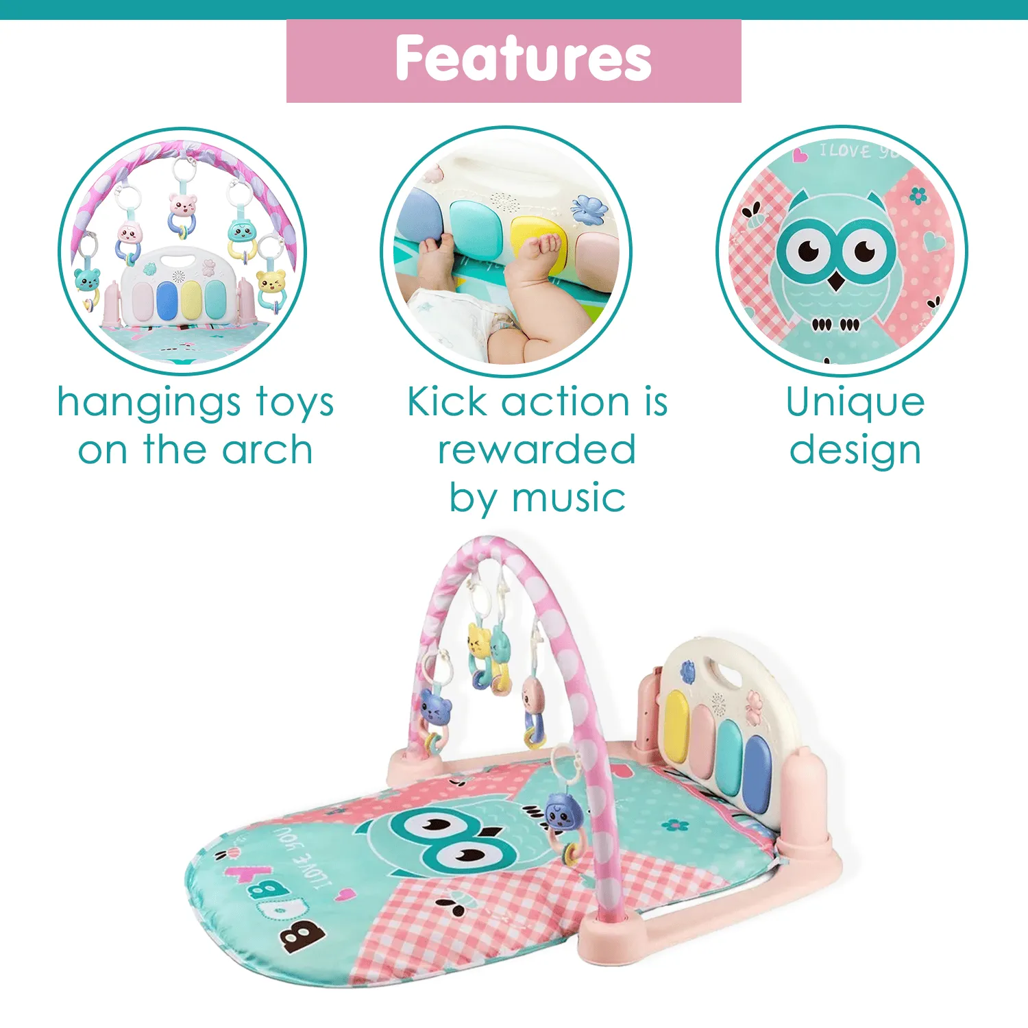 Owl Blue Piano Activity Gym