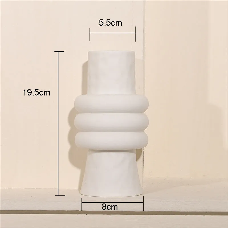 Paros White Ceramic Vases