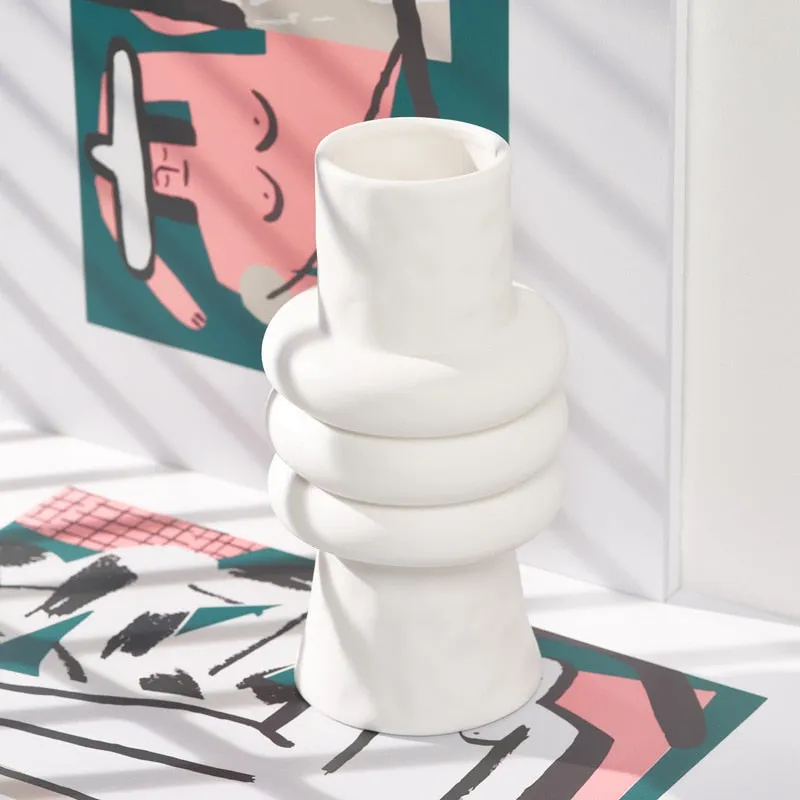Paros White Ceramic Vases