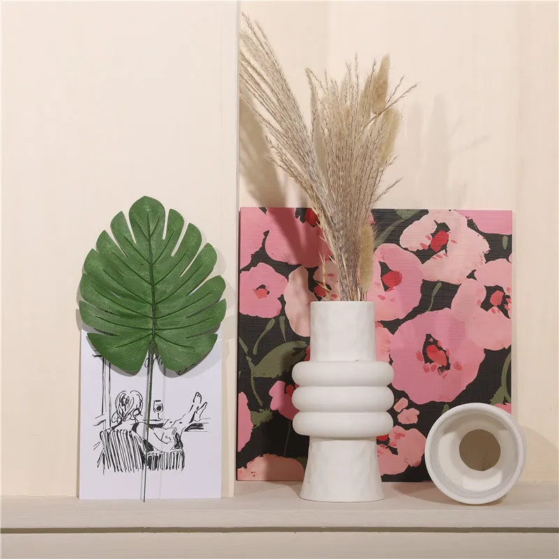 Paros White Ceramic Vases