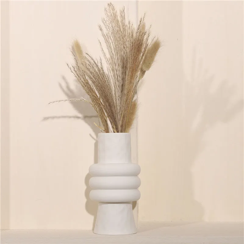 Paros White Ceramic Vases