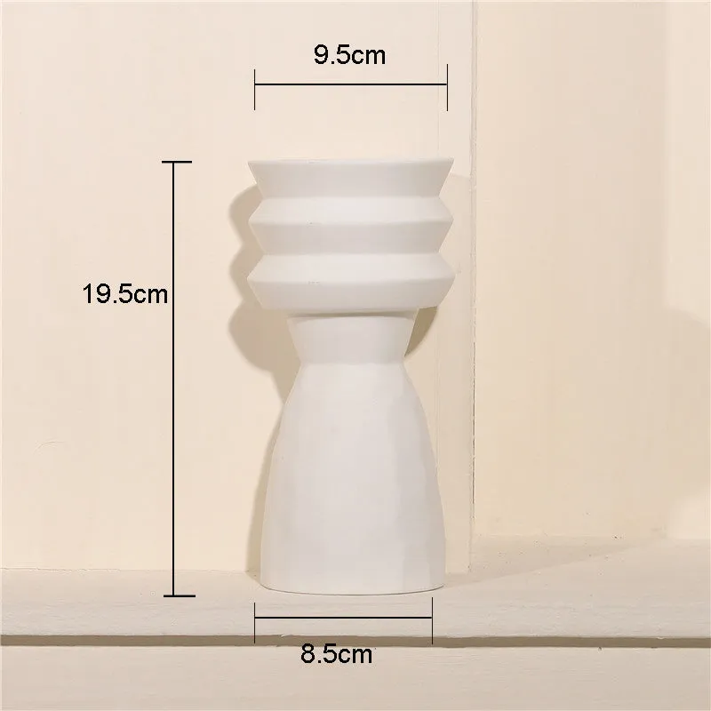 Paros White Ceramic Vases