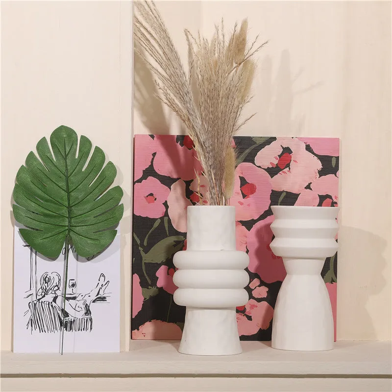 Paros White Ceramic Vases