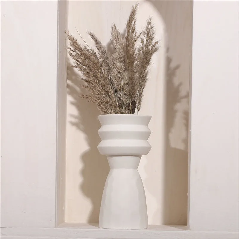 Paros White Ceramic Vases