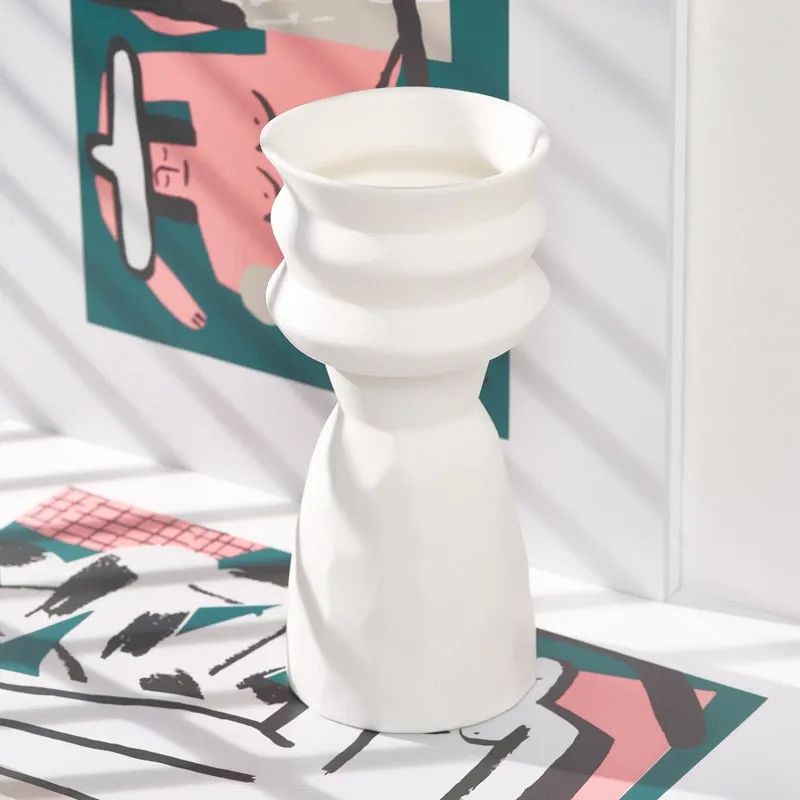 Paros White Ceramic Vases