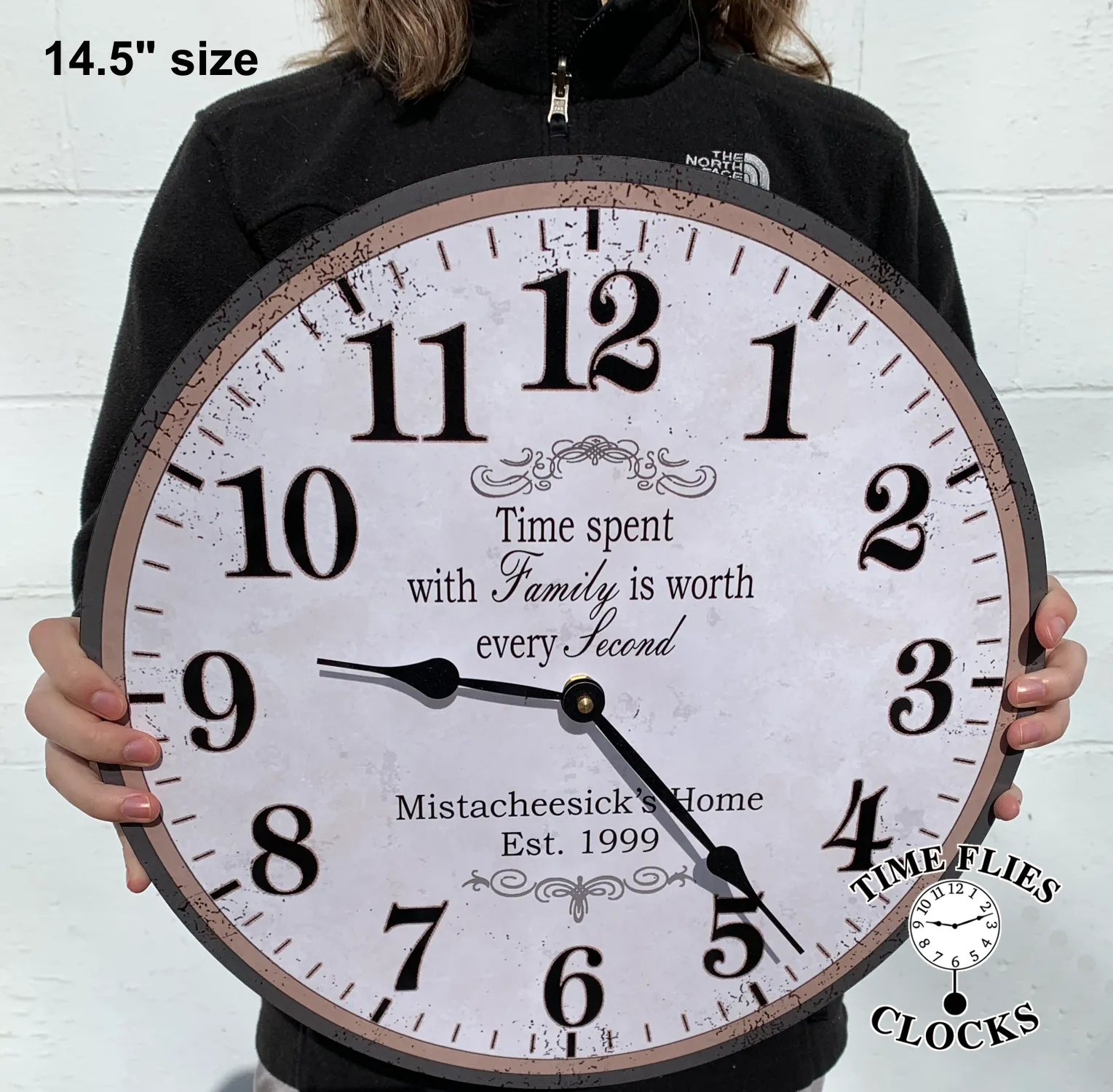 Personalized Family Name Clock- Time Spent With Family Is Worth Every Second Clock