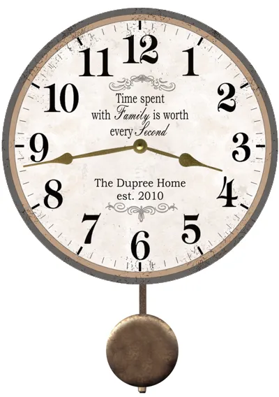 Personalized Family Name Clock- Time Spent With Family Is Worth Every Second Clock