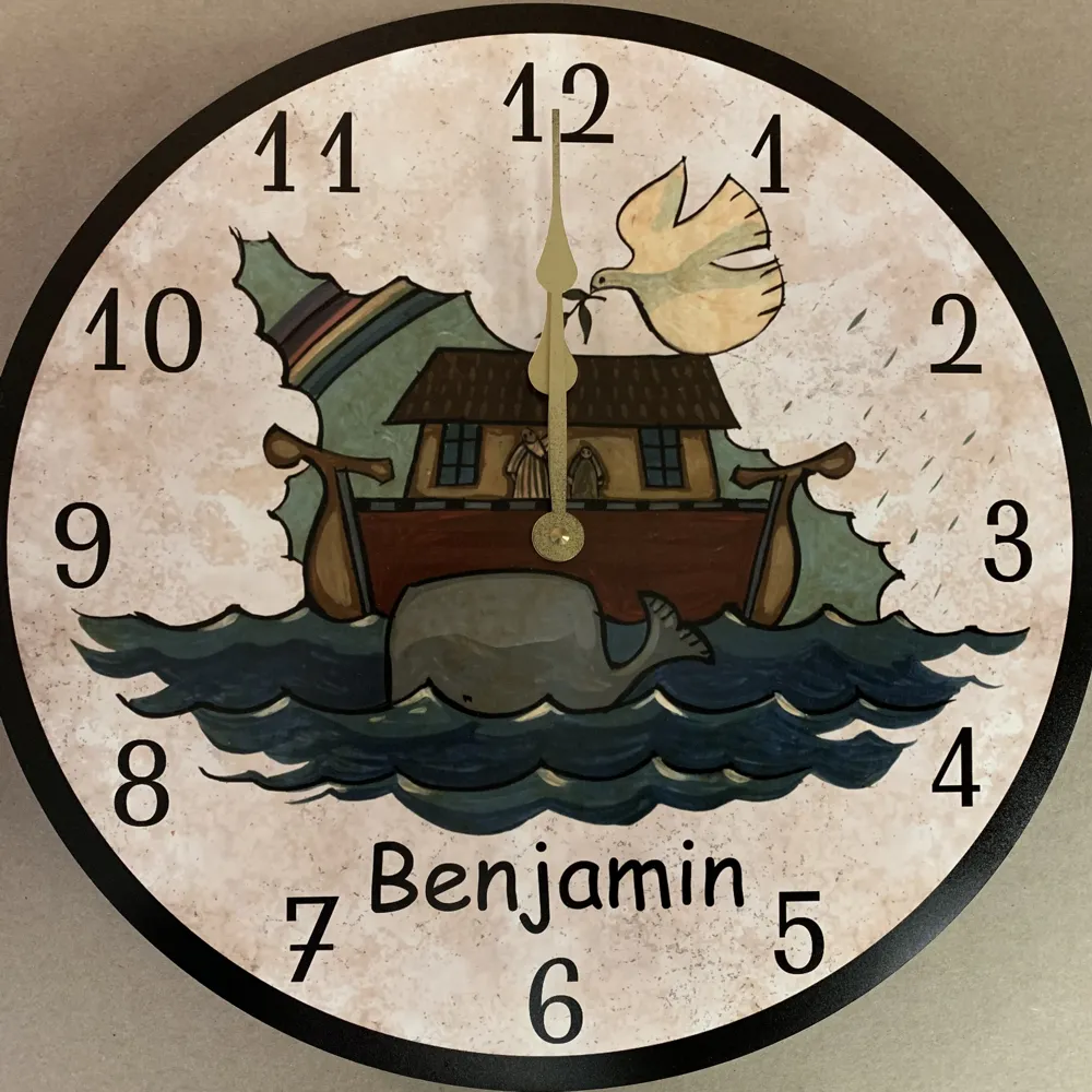 Personalized Noah's Ark Clock- Custom Baby Room Decor