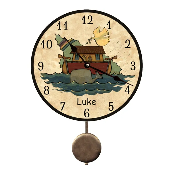 Personalized Noah's Ark Clock- Custom Baby Room Decor