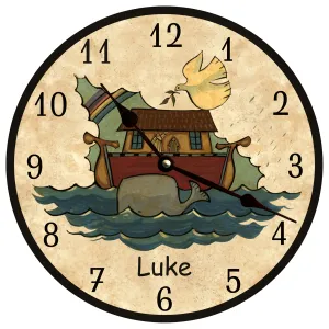 Personalized Noah's Ark Clock- Custom Baby Room Decor