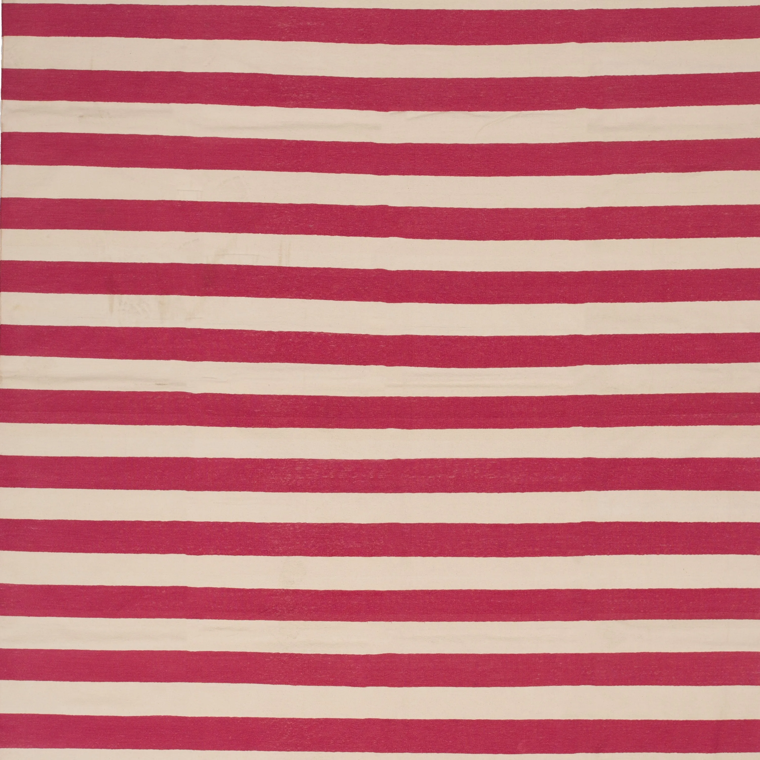 Pink & White Flatweave Cotton Rug - 7'1" x 9'1"
