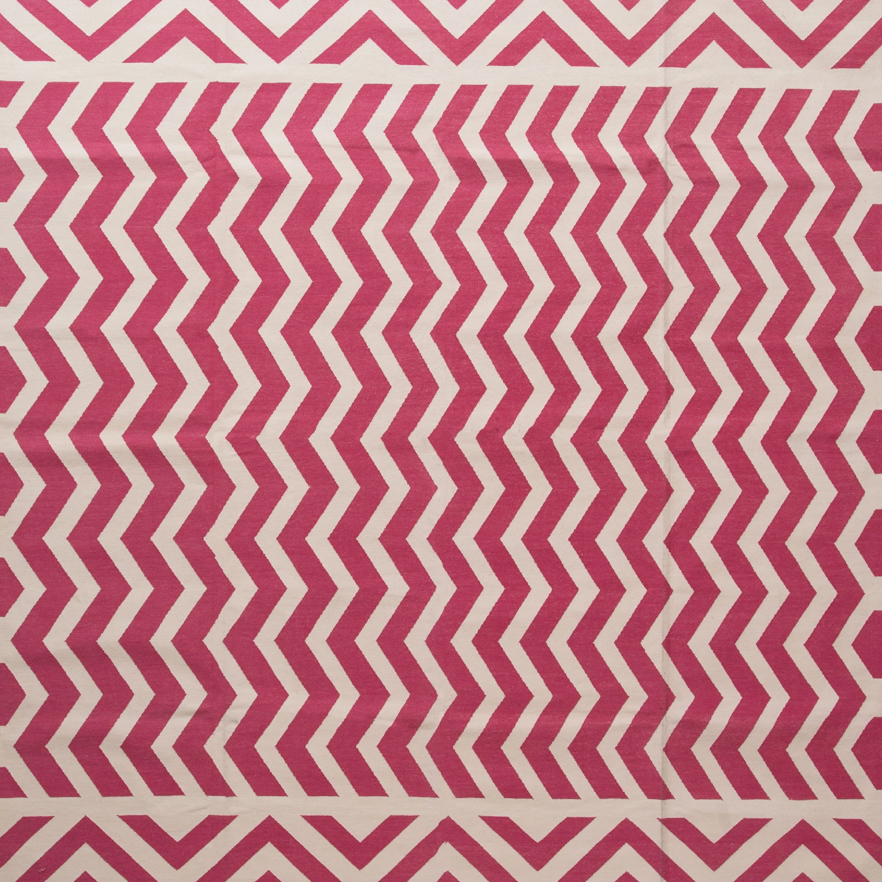 Pink Flatweave Wool Rug - 7'1" x 9'1"