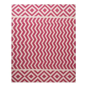 Pink Flatweave Wool Rug - 7'1" x 9'1"