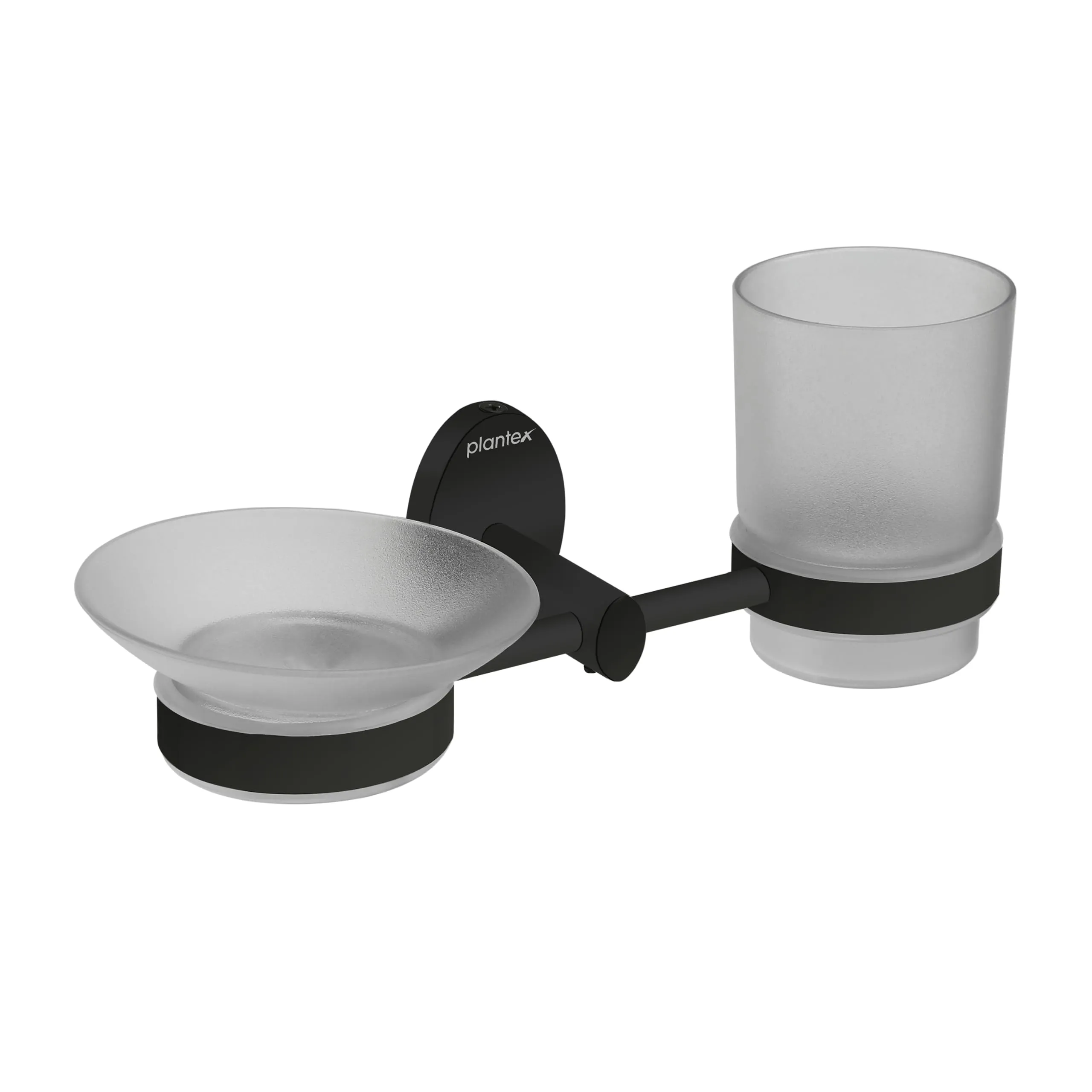 Plantex 304 Grade Stainless Steel Soap and Brush Holder Stand for Bathroom and Wash Basin/Bathroom Accessories - Oreva (Black)