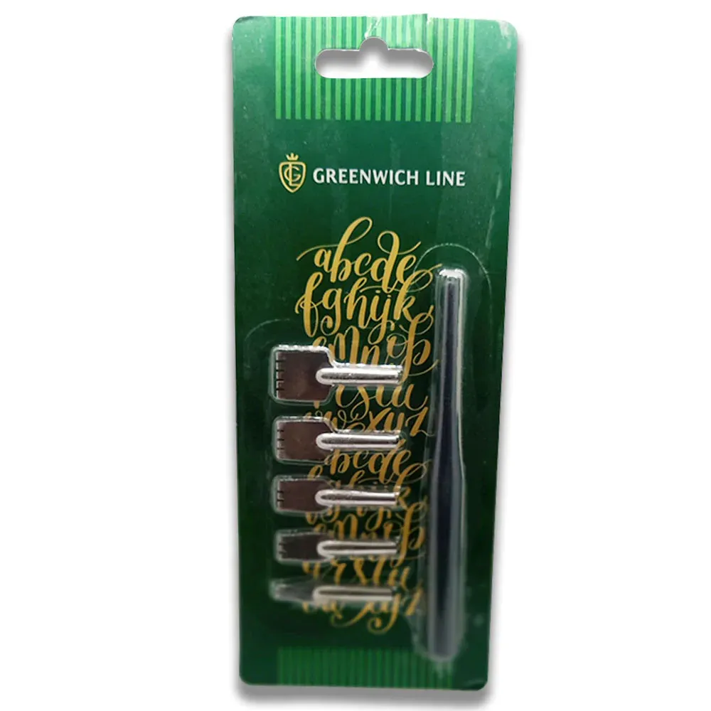 Practical Calligraphy Dip Pen Set with 5 Interchangeable Nibs Pen Handle for Art Writing Signatures Sketching Mapping Calligraphy Pen Set with 5 nibs for Beginners Kids Adults