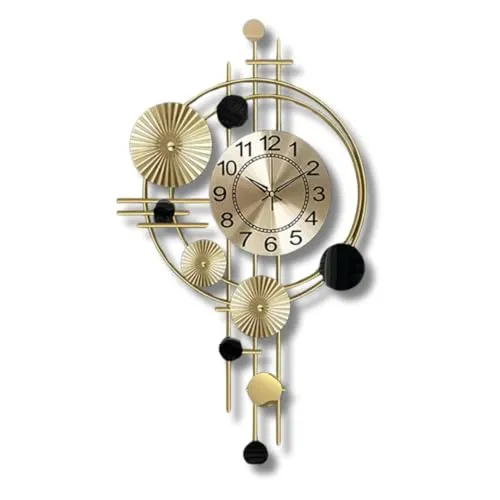 PREMIUM DECOR HUB Antique Metal Designer Wall Clock for Living Room-Floral Design Handmade with Silent Sweep Machine-Ideal Home & Wall Decoration Items/Bedroom/Dining Hall/Office/Cafes/Hotels
