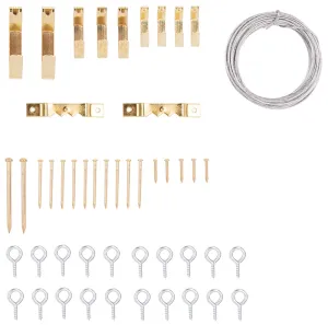 ProSource PH-82109-PS Picture Hanger Kit, Steel, Brass, Brass, 39-Piece :CD 39: QUANTITY: 1