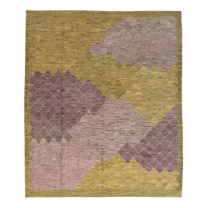 Purple Green Vintage Flatweave Rug - 8'7" x 10'4"
