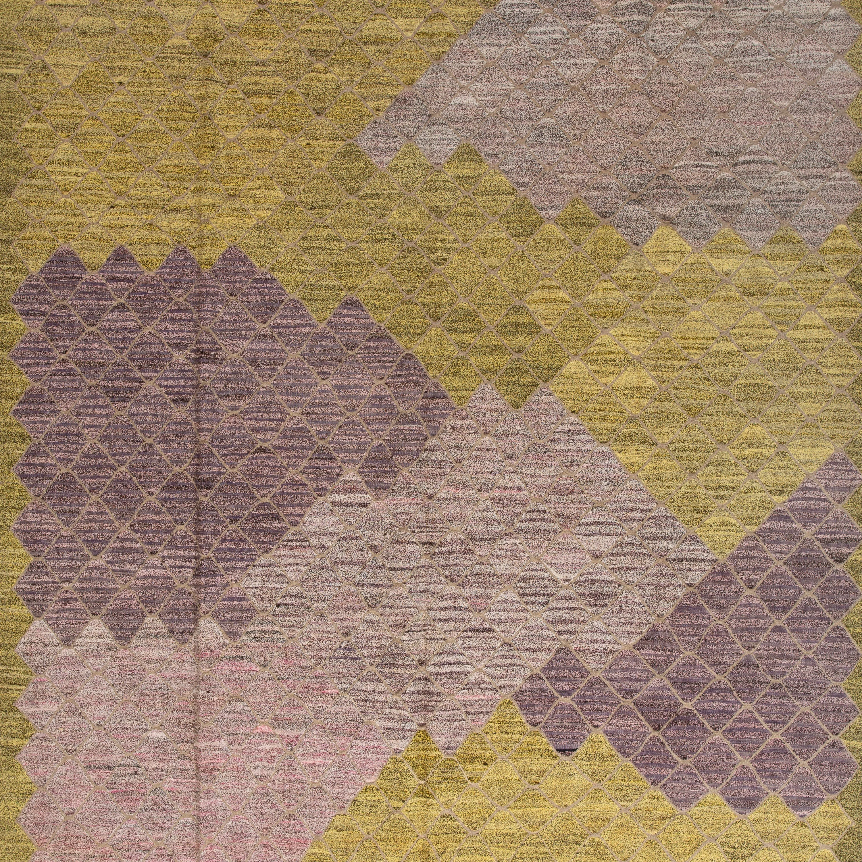 Purple Green Vintage Flatweave Rug - 8'7" x 10'4"