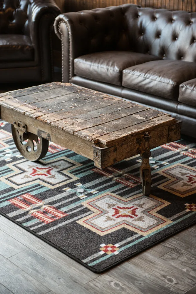 "Grand River Black" Southwestern Area Rugs - Choose from 6 Sizes!