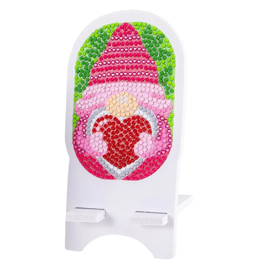 "Owl & Gnome" Crystal Art Mobile Phone Holder Set of 2