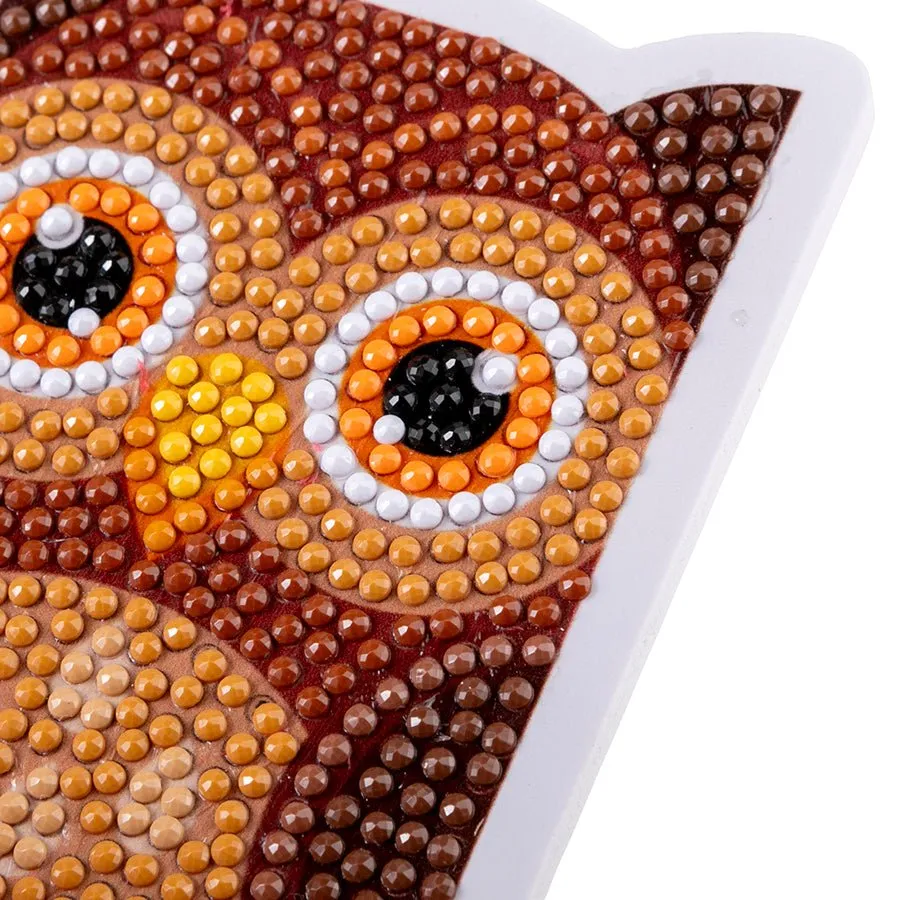 "Owl & Gnome" Crystal Art Mobile Phone Holder Set of 2