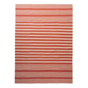 Red Flatweave Cotton Rug - 8'1" x 11'1"