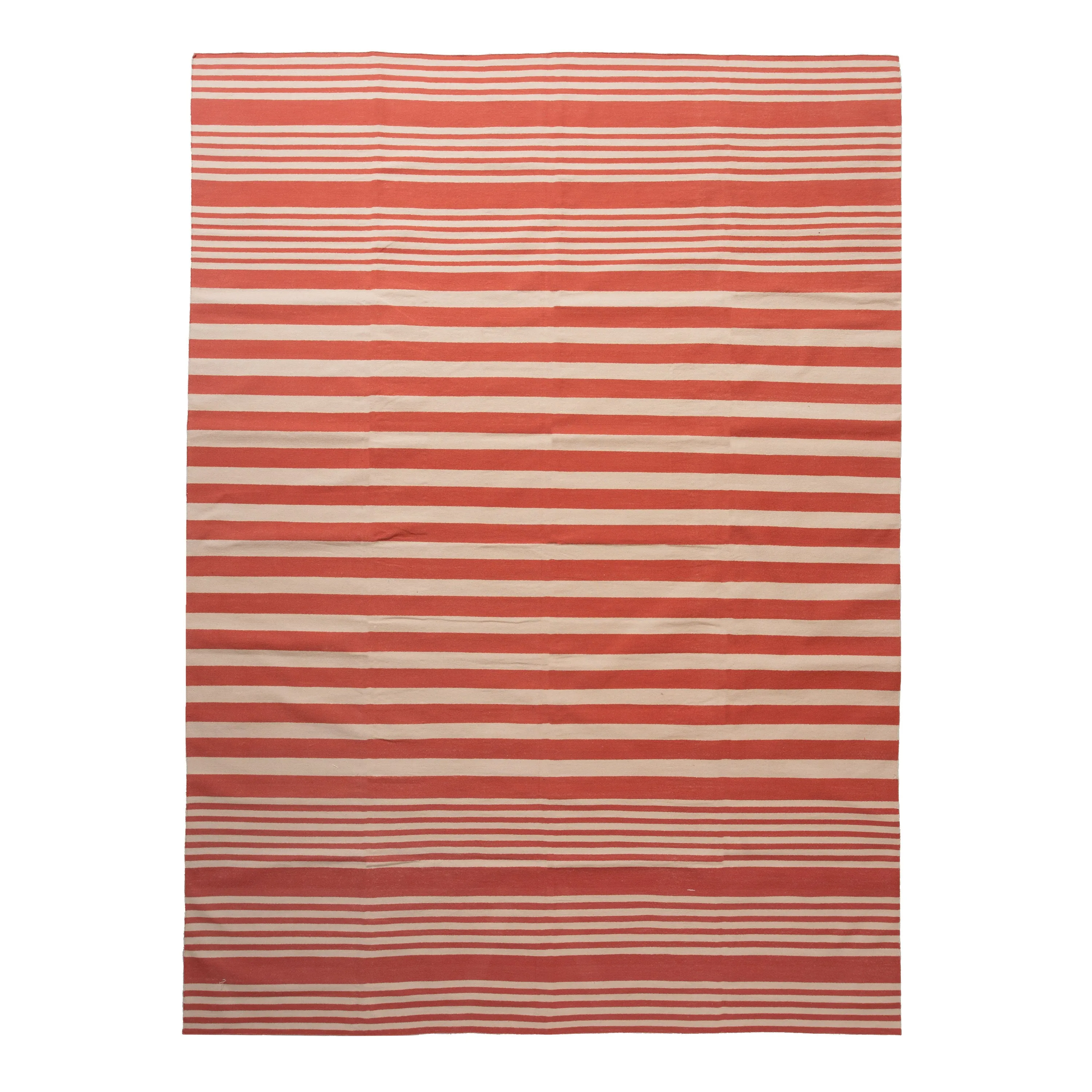 Red Flatweave Cotton Rug - 8'1" x 11'1"