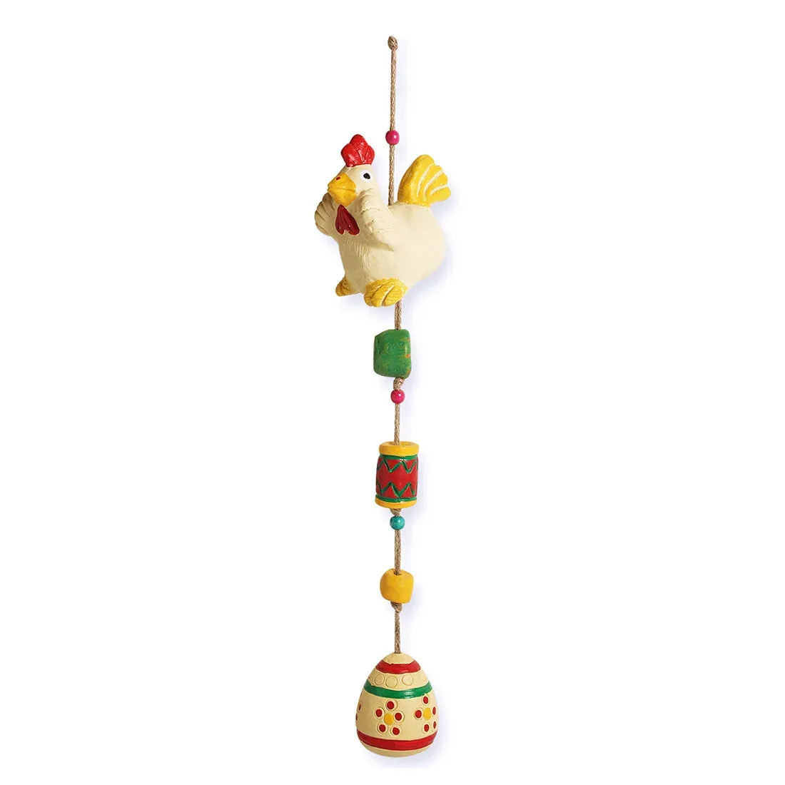 'Resting Hen' Terracotta Decorative Hanging (Multicolored, Hand-Painted)