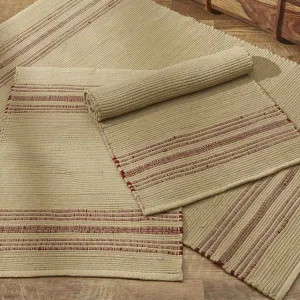 Rustic Stripe 2' x 6' Woven Rag Rug Floor Runners