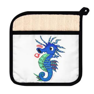 Scribblers the Seahorse Pot Holder with Pocket