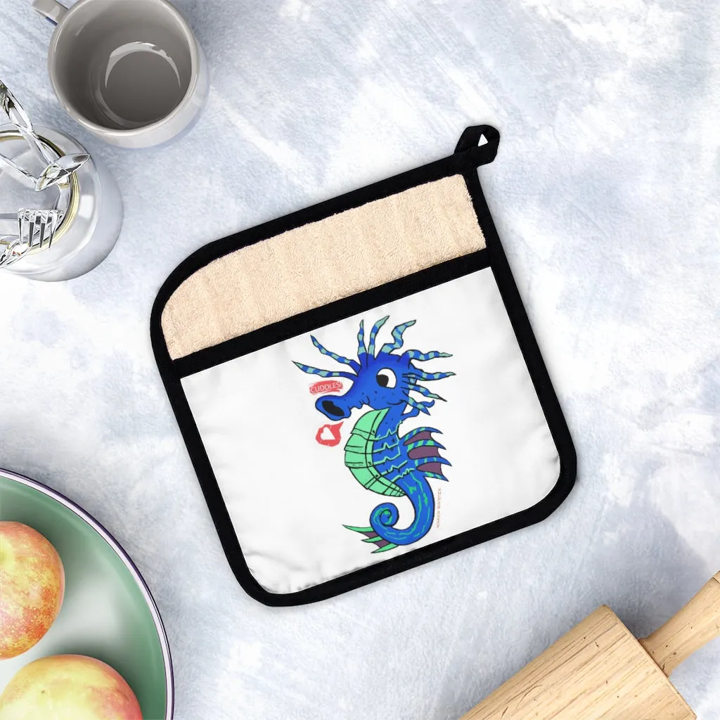 Scribblers the Seahorse Pot Holder with Pocket
