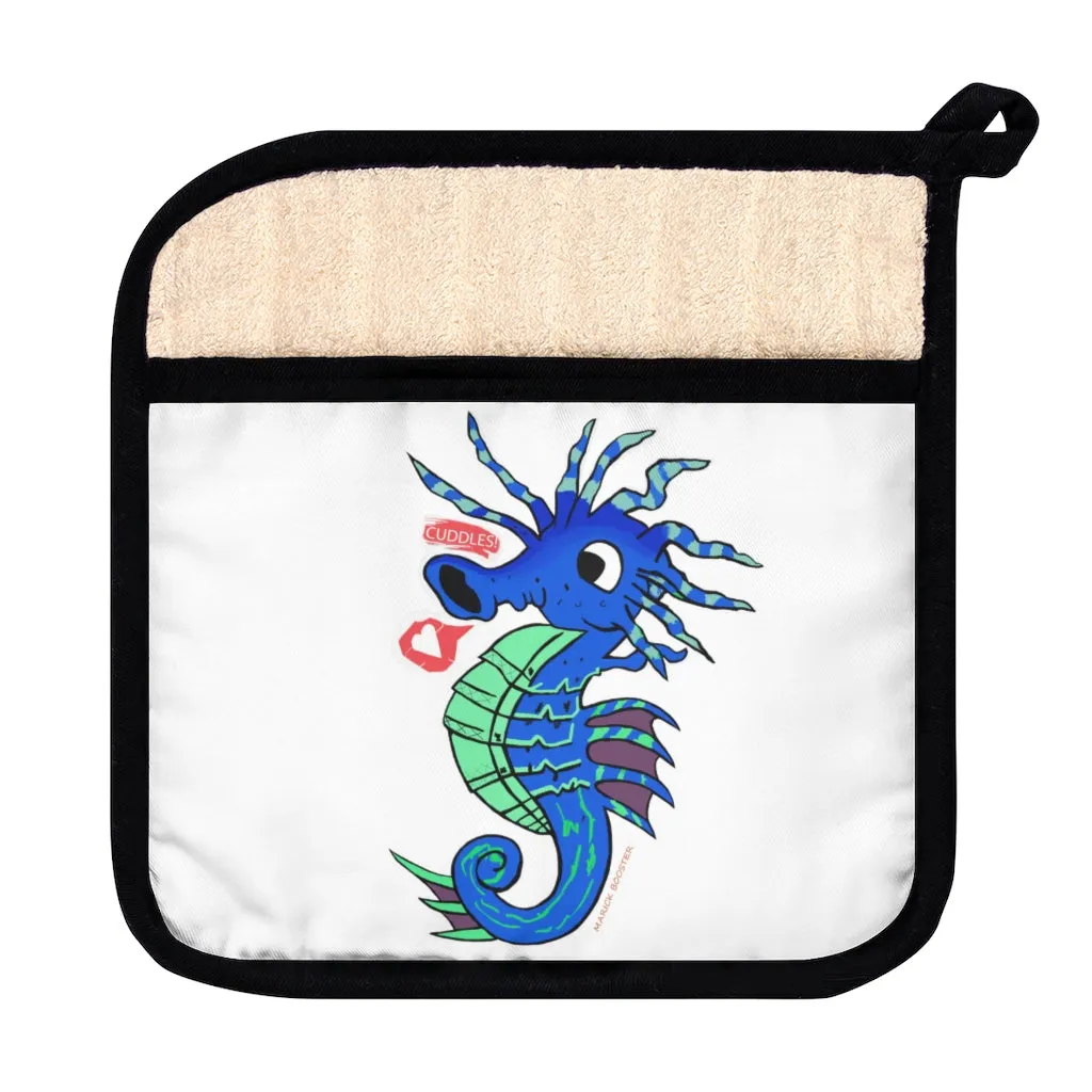 Scribblers the Seahorse Pot Holder with Pocket