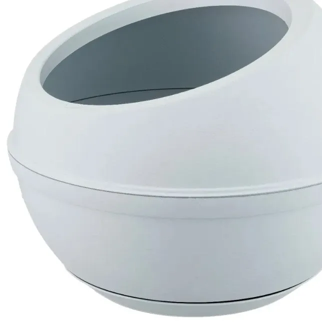 Sfera Self Watering Planter With Clip-on Saucer White