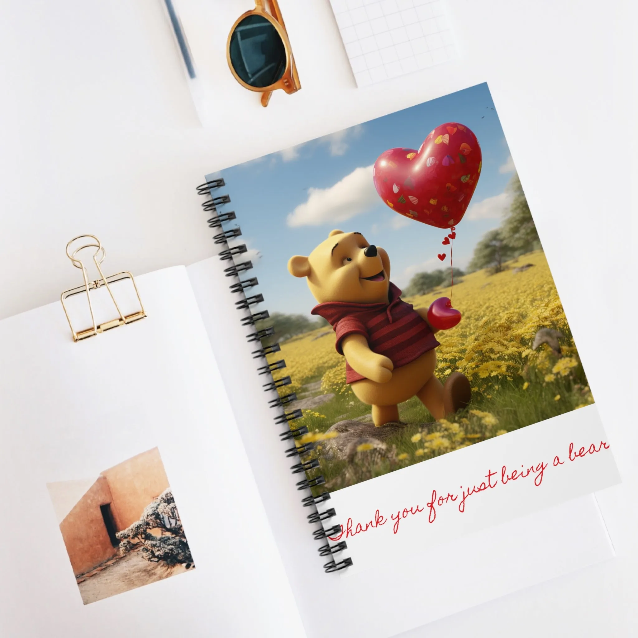 Spiral Notebook - Winnie The Pooh-Thank you for just being a bear