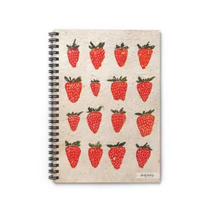 “Strawberries” Spiral Notebook - Ruled Line - by Christy Beasley