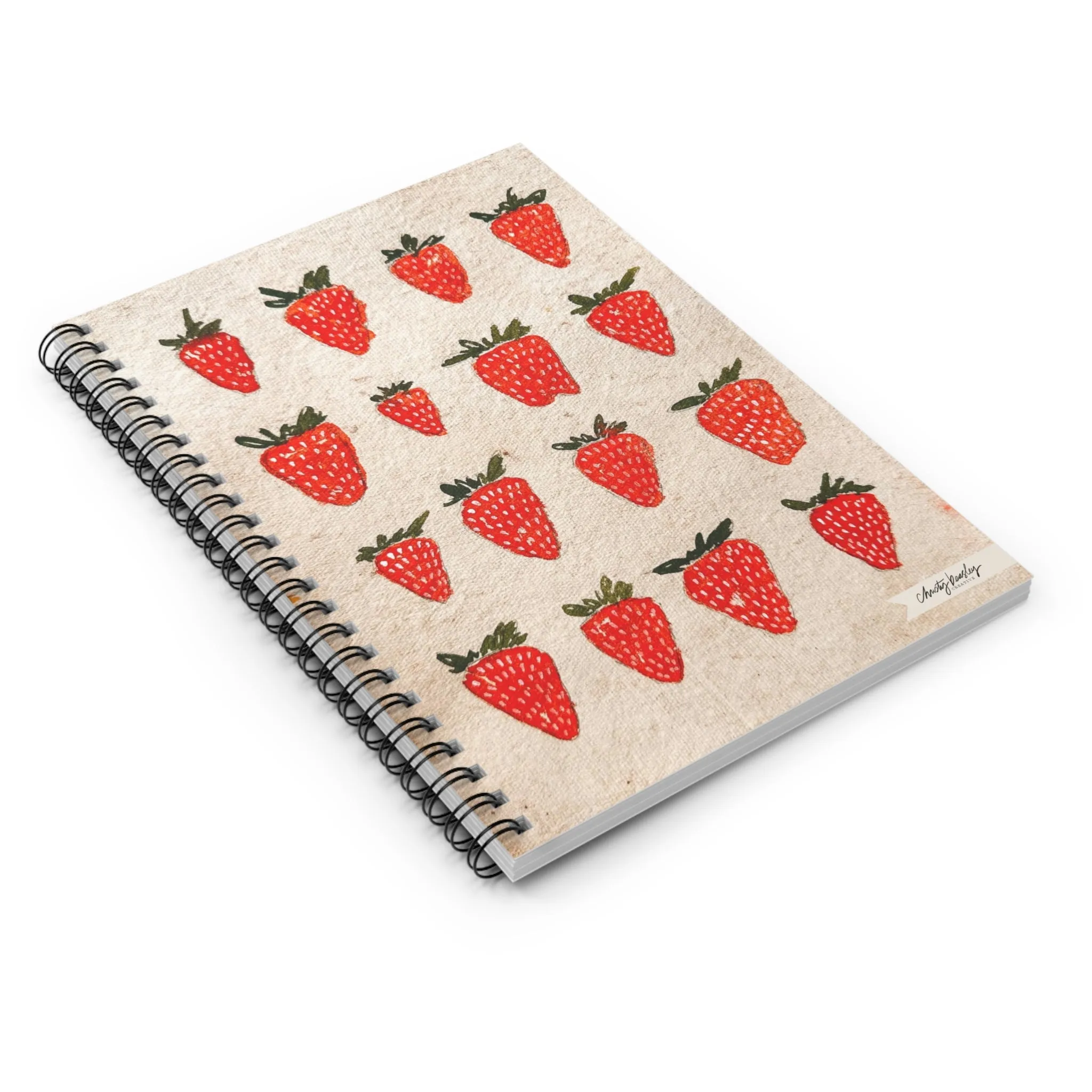 “Strawberries” Spiral Notebook - Ruled Line - by Christy Beasley