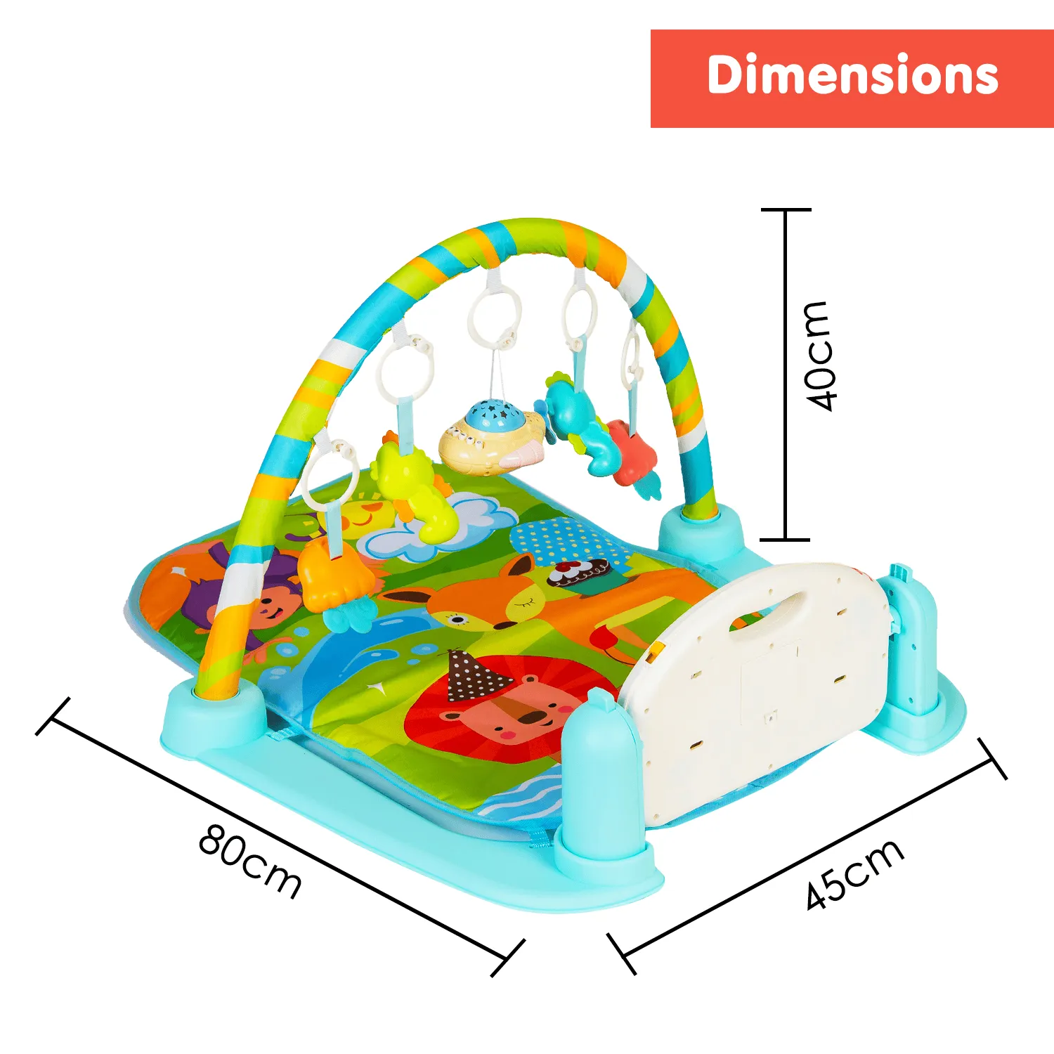 Sunny Zoo Day Multicolour Piano Activity Gym